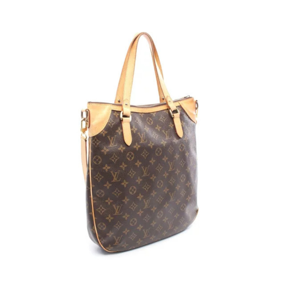 Louis Vuitton Brown Monogram Canvas Handbag Leather Odeon Brown